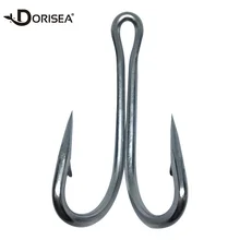 

DORISEA 7897 45 Degree Stainless Steel Ray Frog Double Fishing Hook 28# - 20#