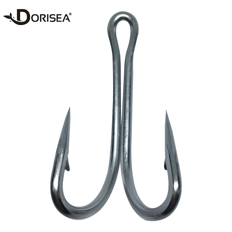 Double Fishing Hooks Duple Hook 28#-20# Steel Alloy Frog Hook Accessories  for Tuna Fishing