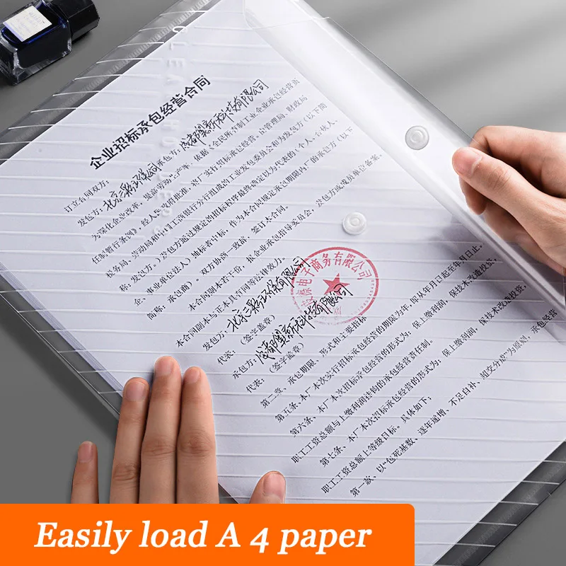 25pcs File Bag Transparent Plastic A4 Documents Filing Storage Bag Student Organizer Information Pocket Folders Stationery file folder,document organizer,file storage bag,binder pockets,document manager