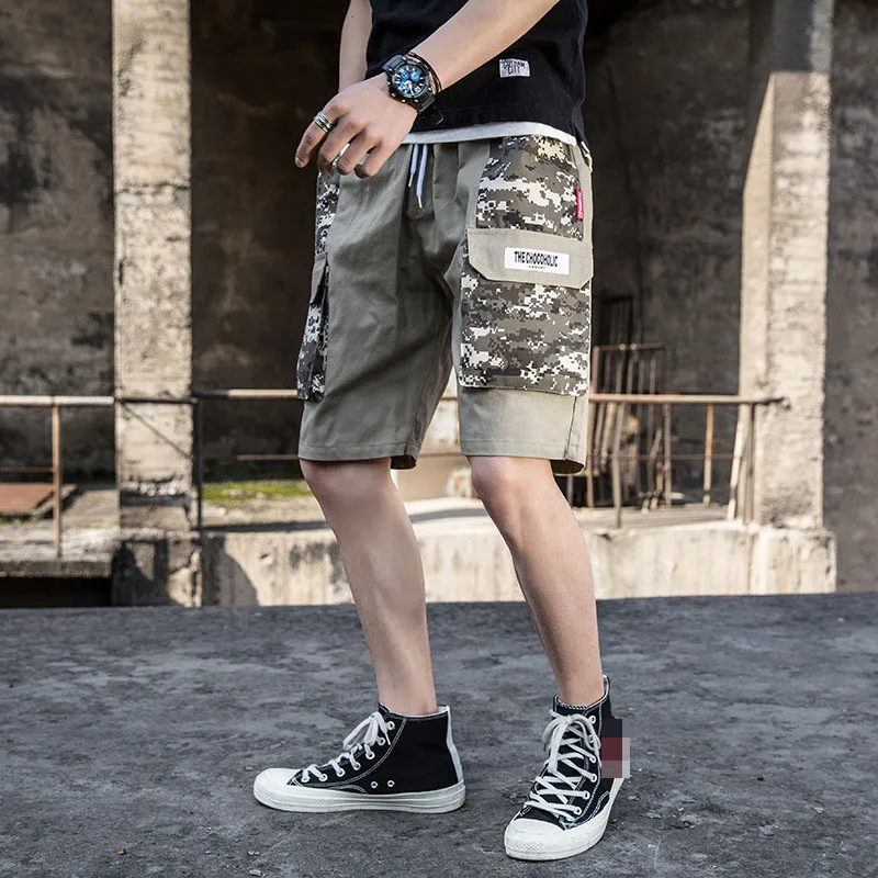 Men's camouflage Pockets Cotton Linen Shorts Casual Shorts Drawstring Printed Shorts Sportwear Beach Summer 2019 fashion