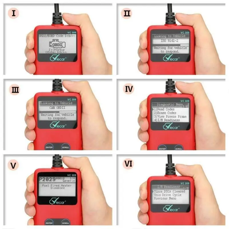 Для автомобиля OBDII OBD2 код ридер автомобиля диагностический сканер инструмент автомобильный диагностический инструмент VC309