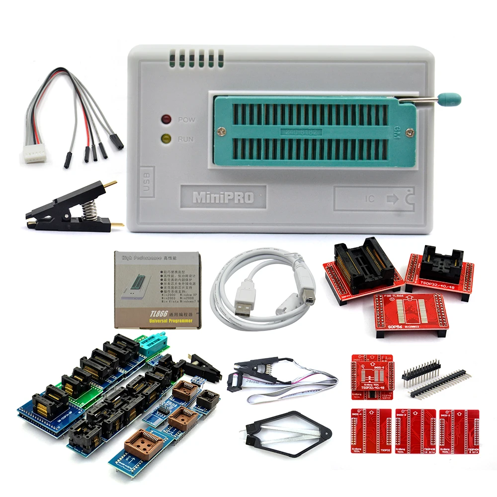 Программатор V11.11 TL866II Plus оригинальный EEPROM PIC AVR USB универсальный BIOS Nand 24 93 25 Mcu EPROM с