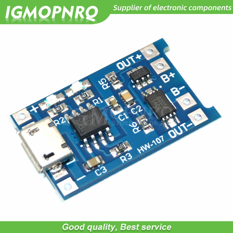 10 шт. Micro USB 5 в 1 а 18650 TP4056 модуль зарядного устройства литиевой батареи зарядная