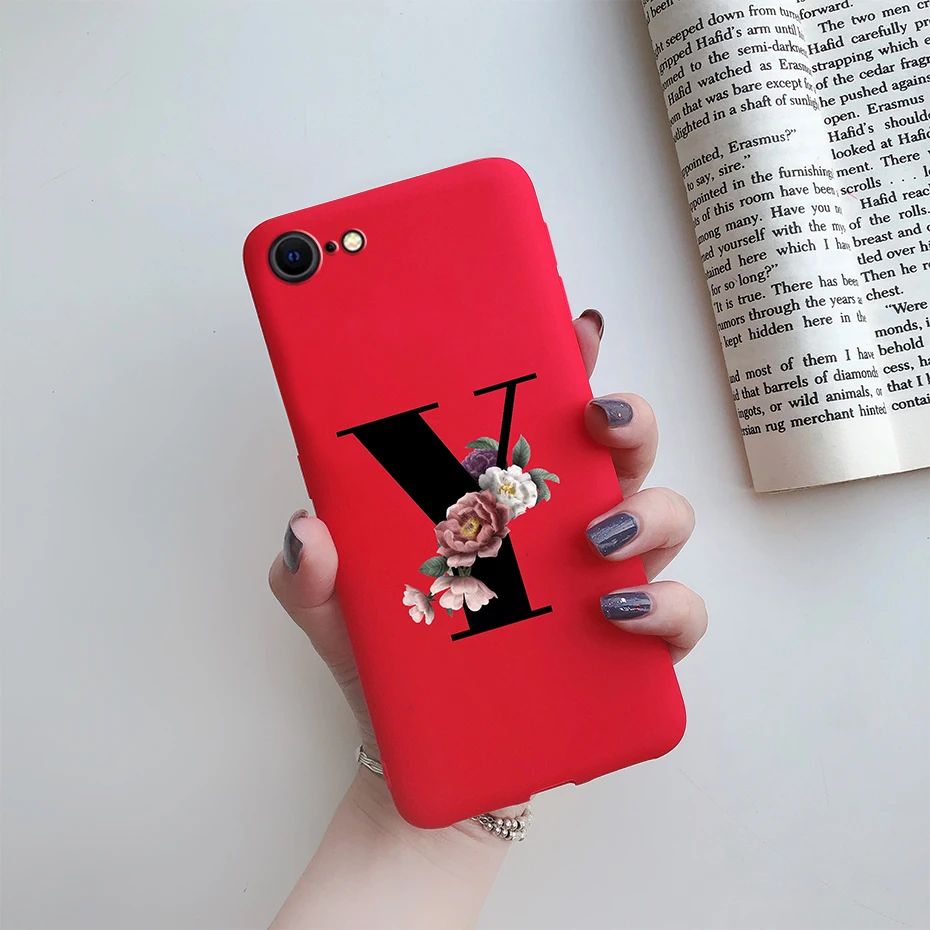 Alphabet Flower Silicone Phone Case – Soft, Stylish Bumper Cover
