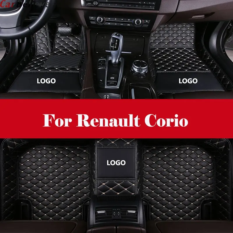 

Custom 3d Leather car floor mats car styling accessories leather Car Floor Mats Waterproof Mat+LOGO For Renault Corio