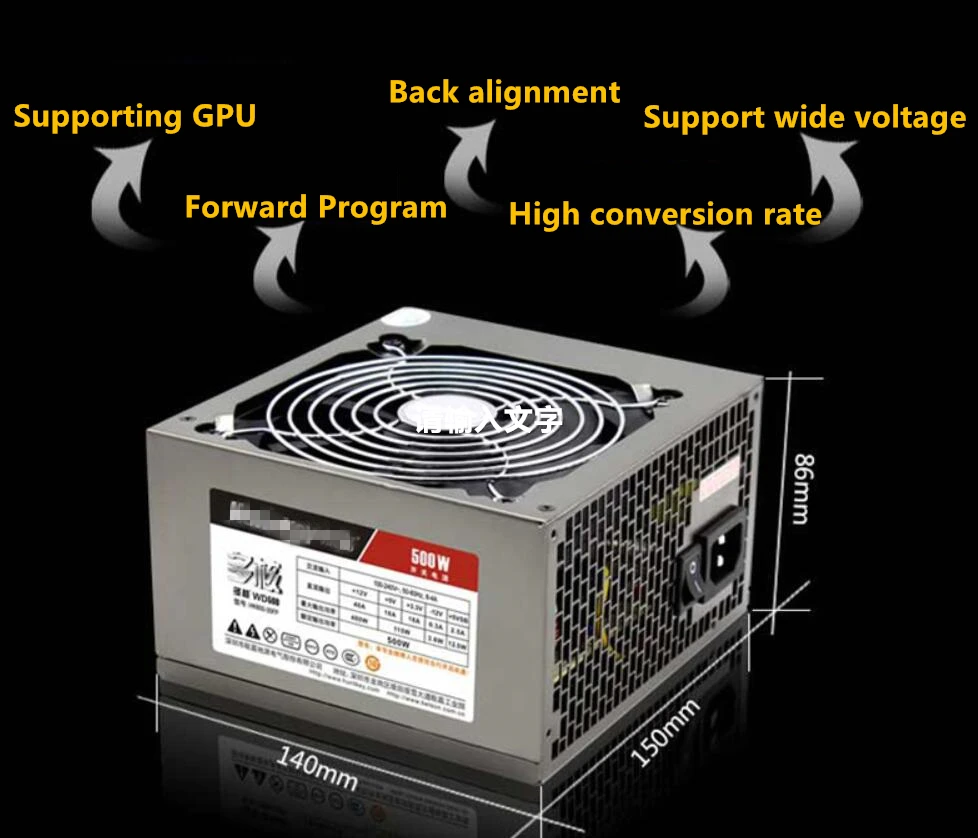 New PSU For Huntkey WD500 INTEL AMD NVIDIA Mute Ative 1080GPU 500W Power Supply HK600-35FP