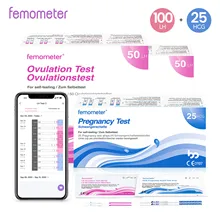Kit de Test Ovulation femmomètre, 100 + 25 pièces, Test sensible, Combo, prévision de la fertilité