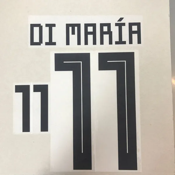 Аргентина MESSI DYBALA MASCHERANO KUN AGUERO DI MARIA HIGUAIN печать nameset футбольный номер штамповка патч значок - Цвет: DI MARIA