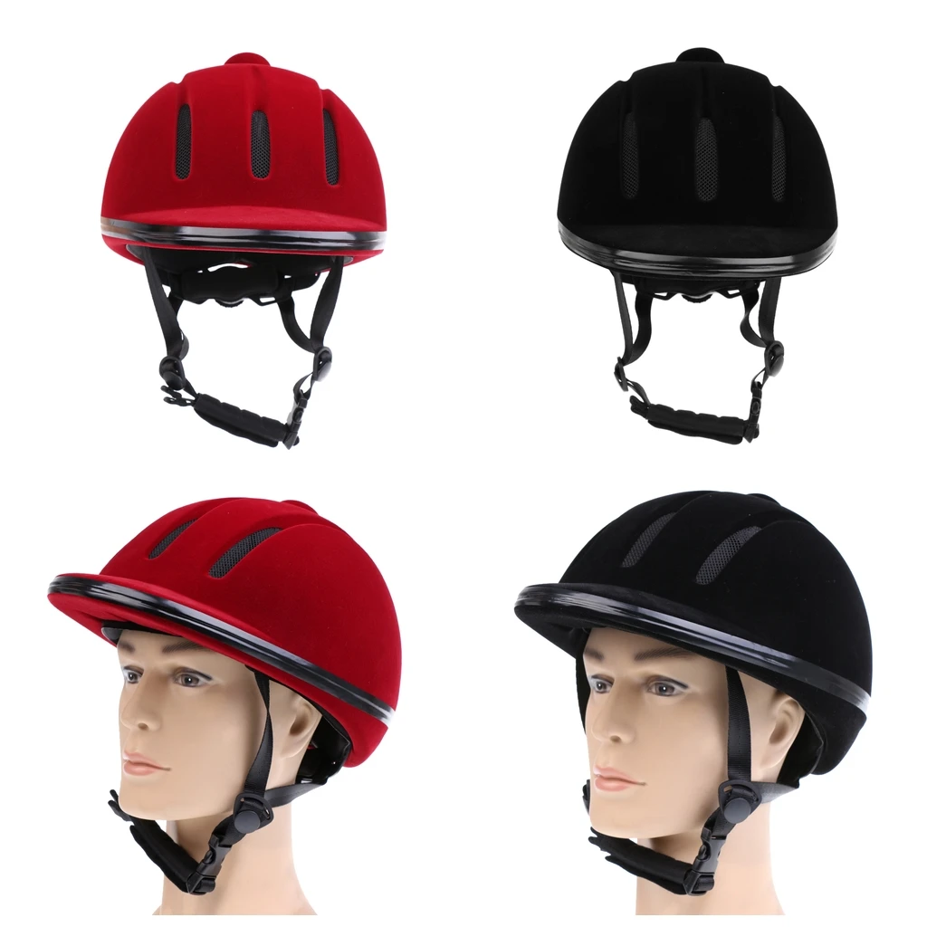

Adults Equestrian Helmets Safety Horse Riding Hat Helmet Velvet Head Protector Half Cover Sports Helmets