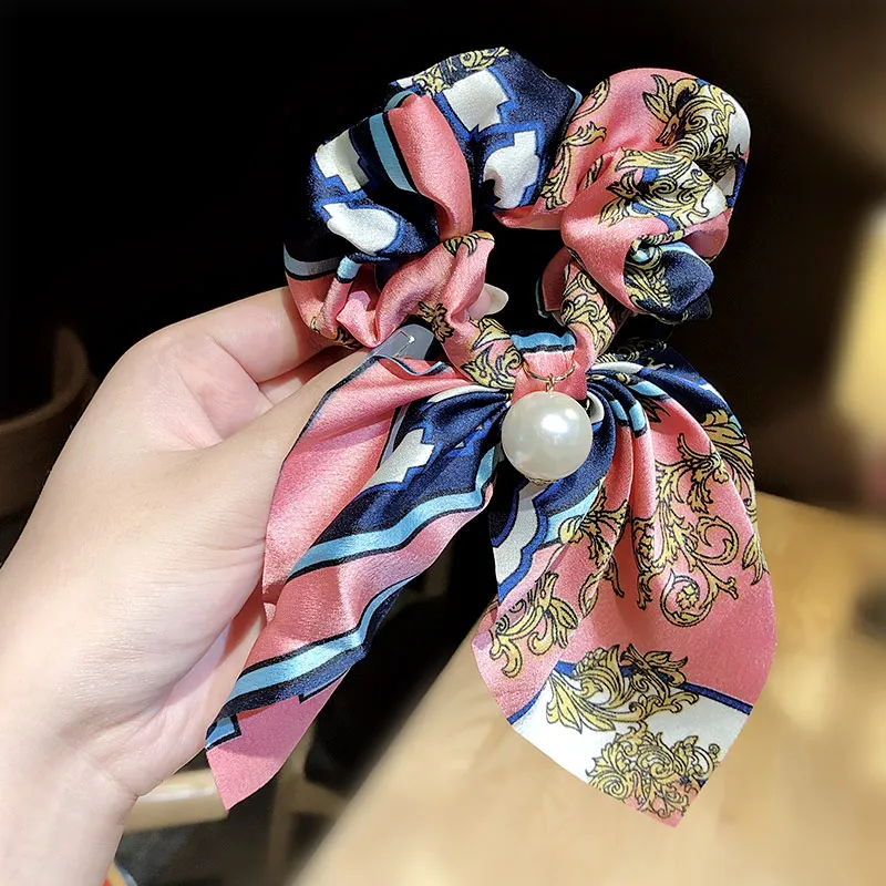 15 Новые женские элегантные винтажные резинки для волос с бантом и жемчугом, милые резинки для волос, резинки для волос, модные аксессуары для волос - Цвет: 15