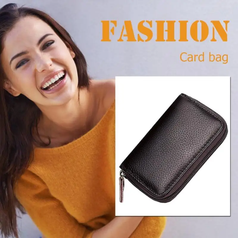 New Fashion Card Bag Short Clutch Multi-function Card Money Bag Solid Color Classic Delicate Soft Zipper Coin Purse Wallet