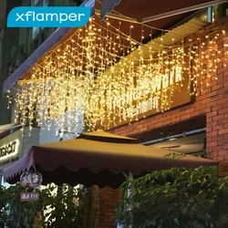XFLAMPER 4/5M Icicle LED String Lights 8 Modes Waterproof Fairy Light Outdoor Decoration for Wedding Party New Year Holiday