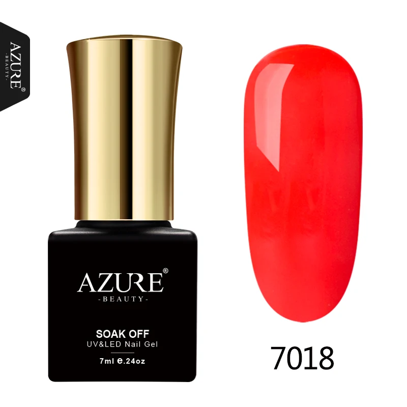 7018 AZURE BEAUTY 7 мл сырный УФ гель лак для ногтей гель белый молочный Маникюр Полуперманентная эмаль замачиваемый лазурный гель лак клей для ногтей - Цвет: 7018