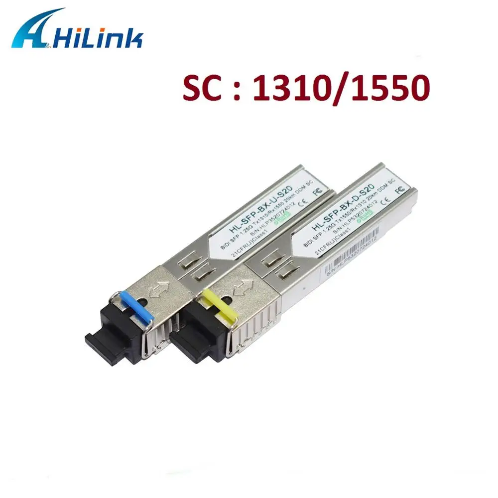 50 пар: 1,25G bidi SFP 1310/1550nm 20 км LC/SC опциональный приемопередатчик DDM