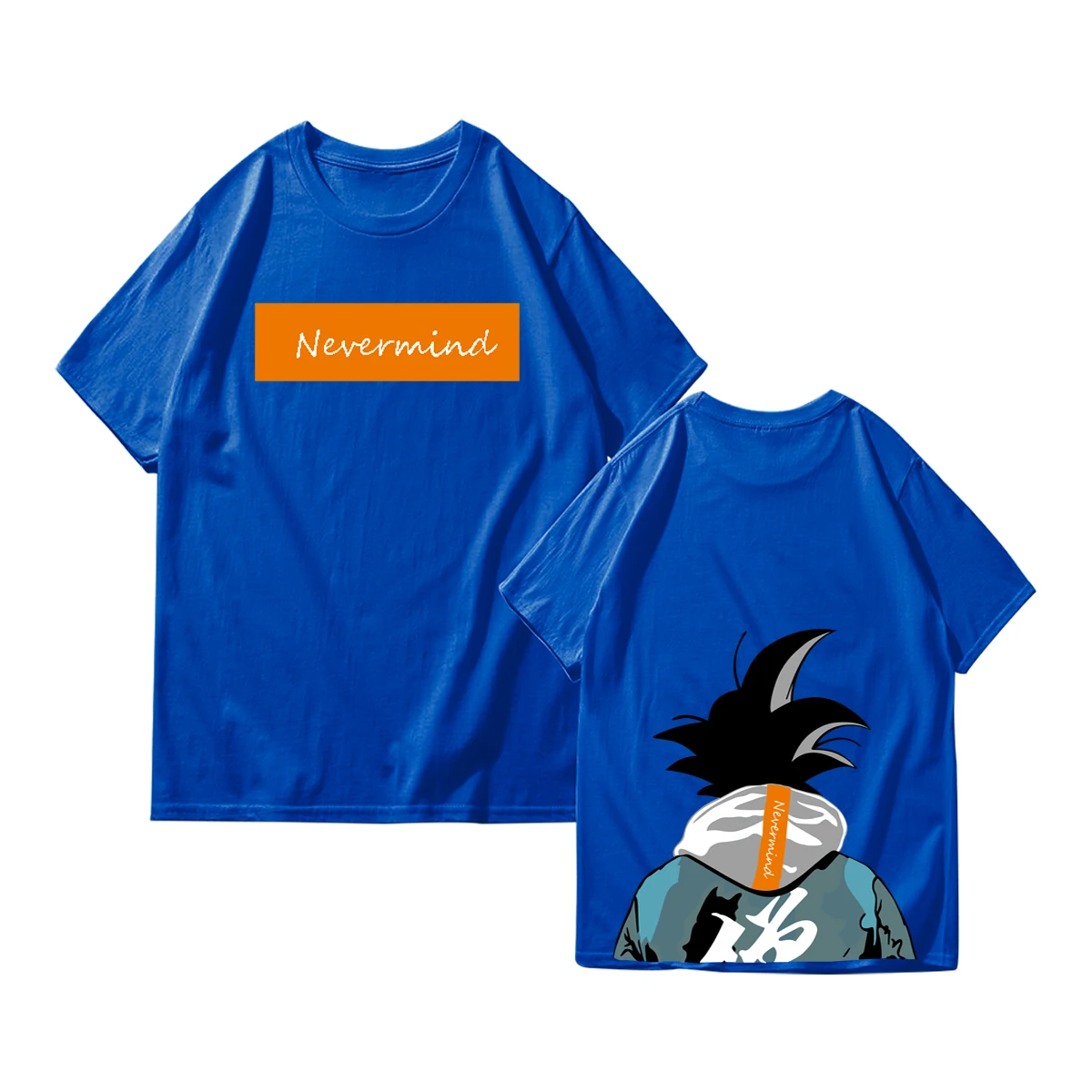 Летняя мужская футболка Dragon Ball, парная футболка с коротким рукавом, Японская уличная одежда с мотивами из аниме Sportswaer, топы, футболки, брендовые хлопковые топы, футболки - Цвет: Blue 6