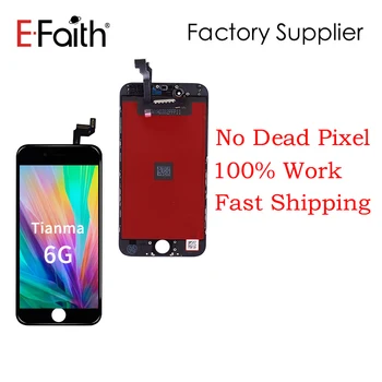 

EFaith 100PCS/Lot Tianma Quality No Spot For iPhone 6 LCD 100% test waterproof display for iPhone 6 screen digitizer by DHL