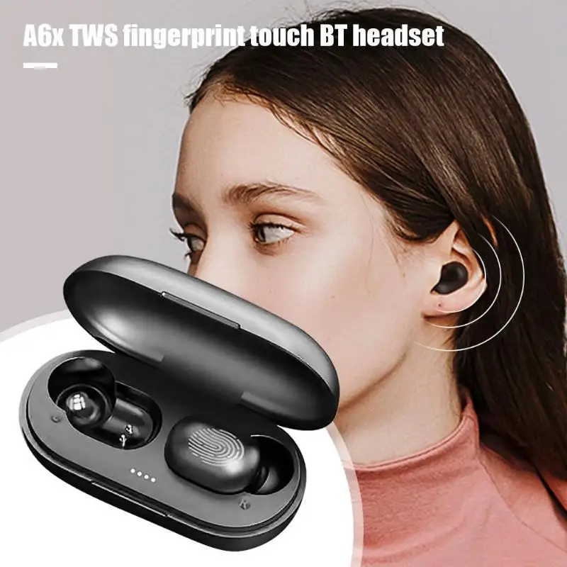 A6x, TWS, отпечаток пальца, сенсорная Bluetooth гарнитура, HD, стерео, беспроводная гарнитура, шумоподавление, игровые наушники для iPhone, Xiaomi