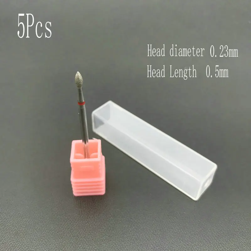 6 типов Алмазная пилочка для ногтей сверло Фрезерный резак Электрический маникюр ногтей сверлильный станок аксессуары для ногтей 5 шт - Цвет: Красный