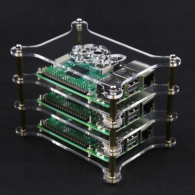Raspberry Pi 4 акриловый чехол Raspberry Pi 3 прозрачный чехол 1-5 слоев распределительная коробка для Raspberry Pi 4 3 Модель B 3B Plus 3 B