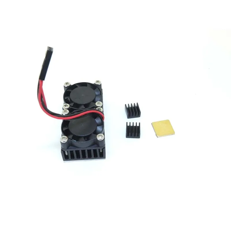 Черный Raspberry Pi 4B двойной вентилятор системы охлаждения модуль с радиатором для Raspberry pi 4B - Цвет: Черный