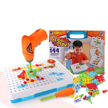 

Screw puzzle children electric drill screw nut disassembly jigsaw assembly puzzle portable set toy