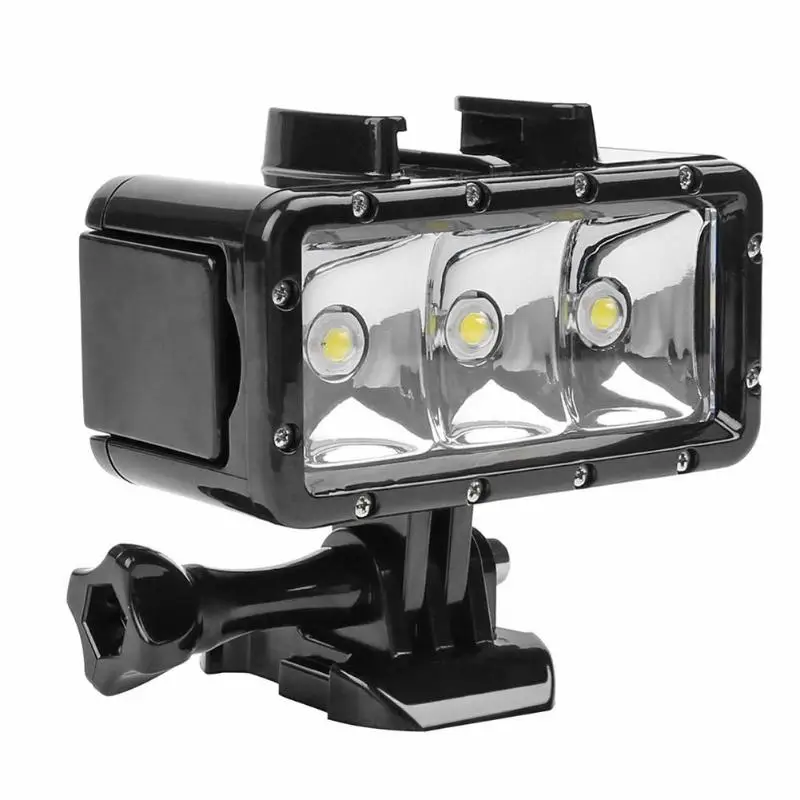 40 м водонепроницаемый 3LED Дайвинг заполняющий свет 300LM фонарик для Gopro Hero 7 6 5