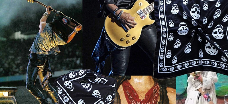 Rock шелковый шарф для рок-н-ролл платье до 50 см* 50 см шарф со скелетом рок-стиль одежды DIY Одежда