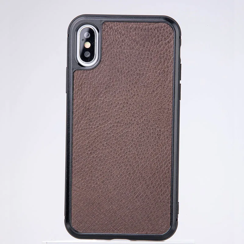 Запеченный страусиной кожи чехол для телефона для IPhone X XS Max XR чехол для Apple 5 5S SE 6 6S 7 8 Plus защитный чехол для телефона без частиц - Цвет: Brown