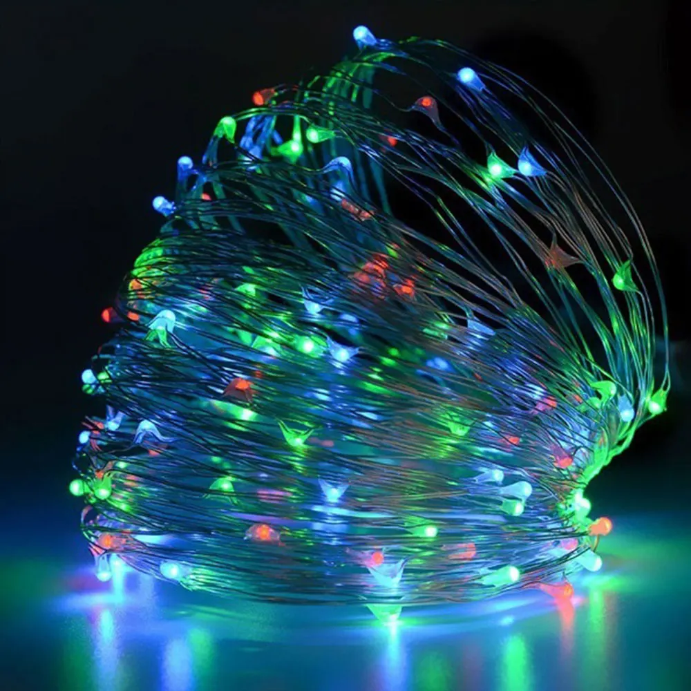 Сказочная гирлянда, 100LED, солнечная энергия, для улицы, Рождественский Декор, ландшафтный светильник, для двора, сказочный светильник, гирлянда, светильник, медный провод, фестиваль