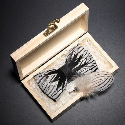 D in wooden box Новинка,, модные мужские, новинка, с натуральным пером, на заказ, деловые вечерние одноклассники, аниме, INS, деревянная коробка - Цвет: D in wooden box