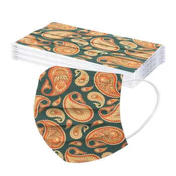 

10pc Flower Digital Printing Adult Disposable Masks Three Layer Protective Breathable Mask Dustproof Earloops Face Cover Mask