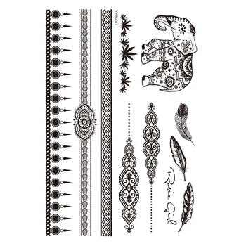 

White background black lace tattoo stickers body art temporary waterproof tattoo stickers tattoo accessories