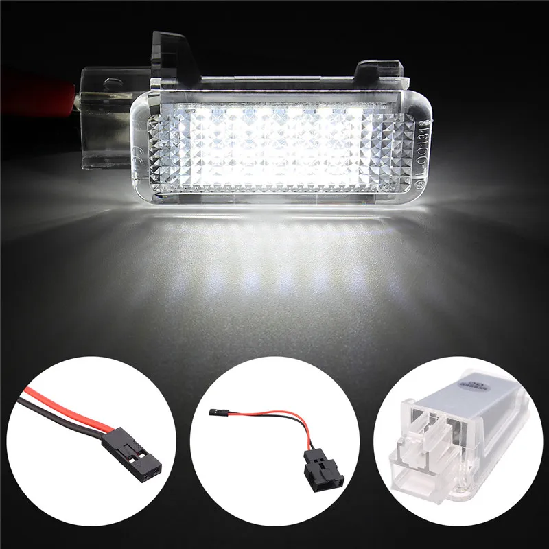 Coche 2 unids 12V LED cortesía puerta proyector luz para Audi  A3/A4/A6/VW/Skoda pie nido luces fantasma sombra luz lámpara 6500 K blanco