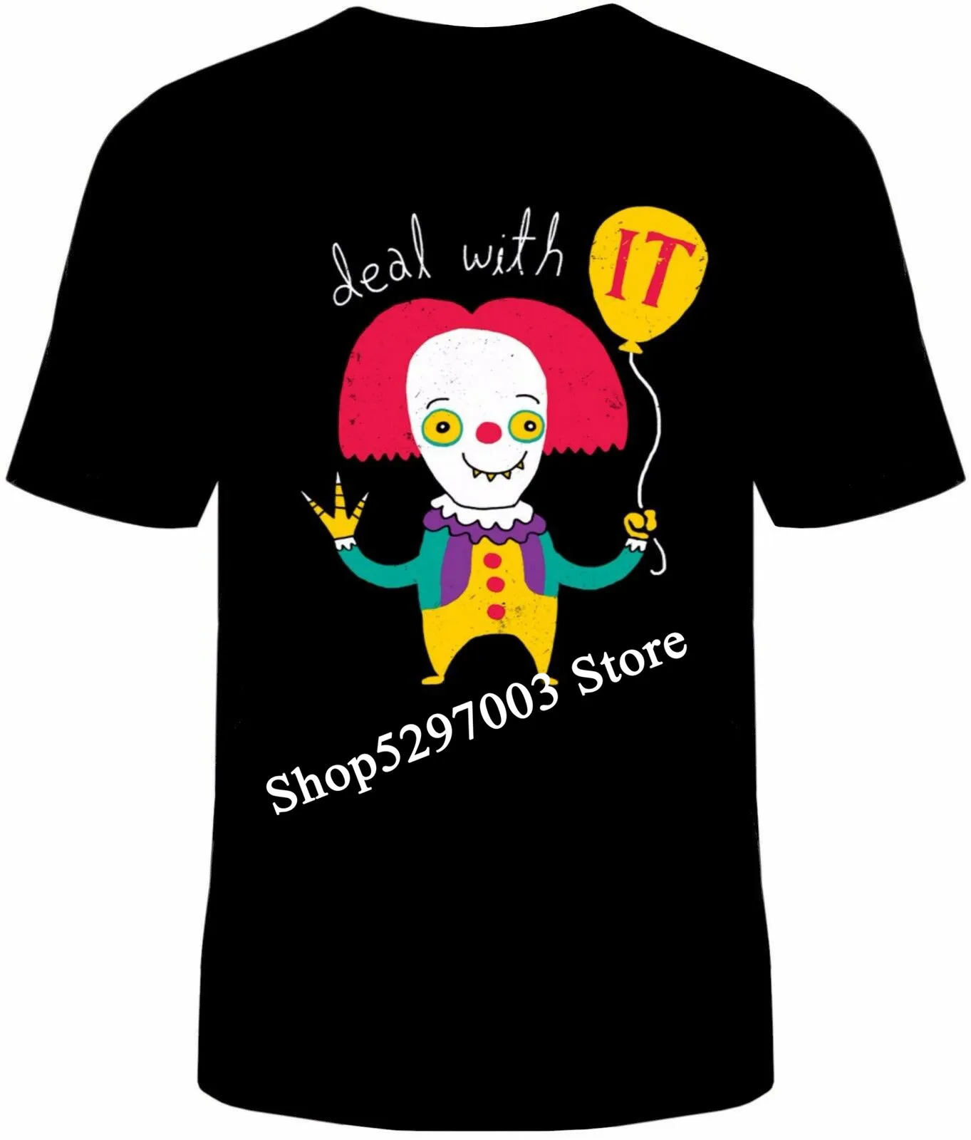 Сделка с ним футболка унисекс смешной хлопок взрослых Размер Pennywise клоун Стивен