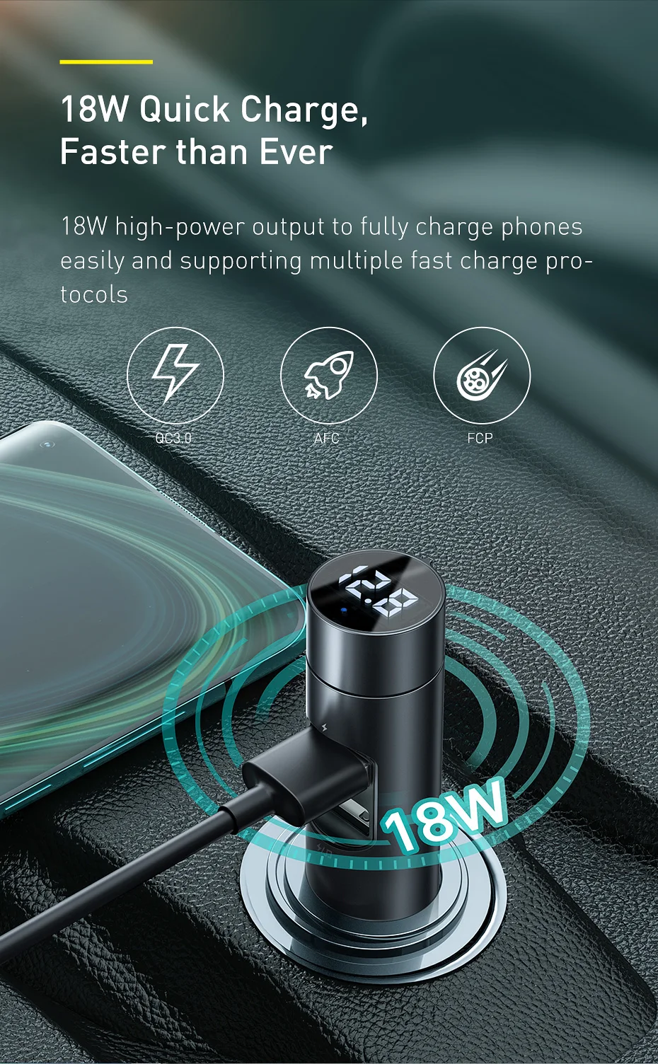 Baseus 18W Car Charger with MP3 Player Price in Bangladesh