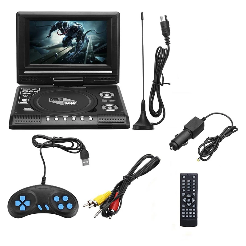 7 8 дюймов ТВ домашний автомобильный dvd плеер портативный HD VCD CD MP3 DVD USB SD карты RCA
