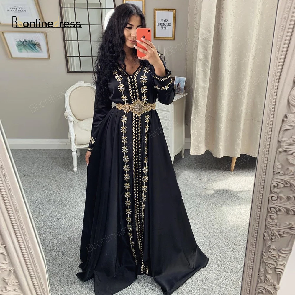 Bbonlinedress марокканский кафтан вечернее платье Вышивка Аппликации длинное