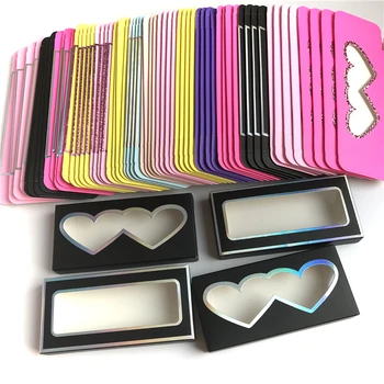 

Wholesale 2020 new customize paper logo Paper Eyelash Packaging Lash Boxes Packaging without Logo for Faux Mink Lashes Strip