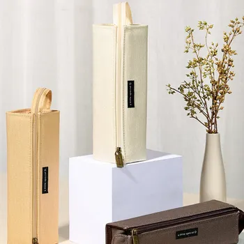 

Pencil case Storage bag Pen case with open large opening simple canvas stationery box stationery bag