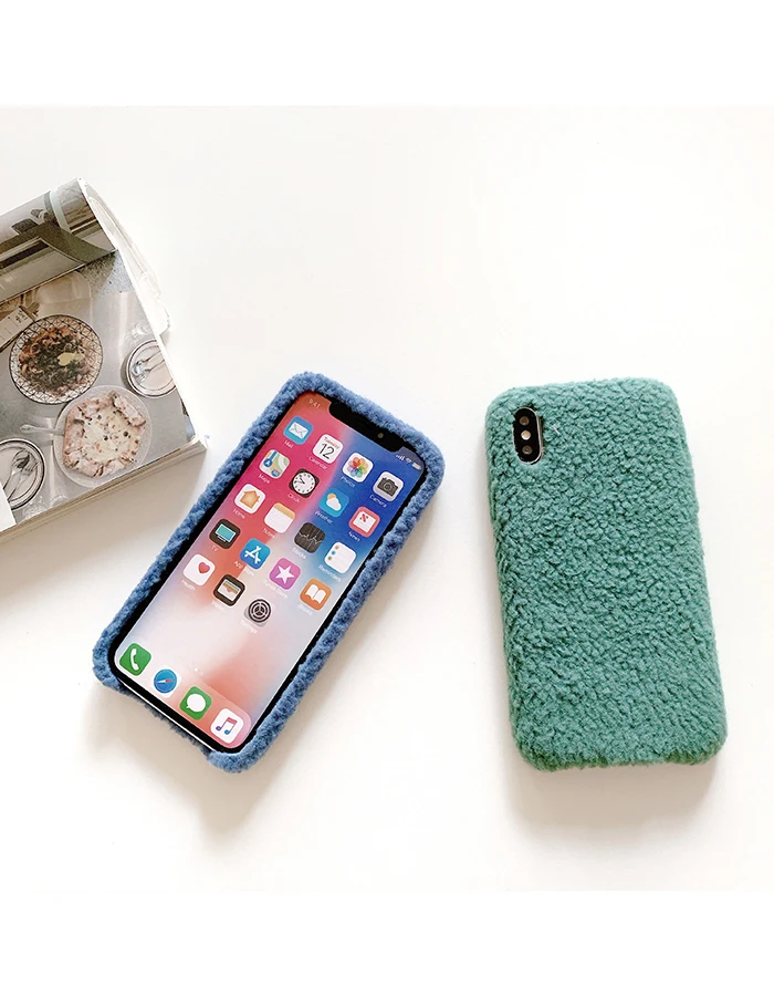 GlamPhoneCase сплошной цвет плюшевый чехол для iPhone X XS Max XR Мягкий силиконовый чехол для iPhone 7 8 6 6s Plus чехол