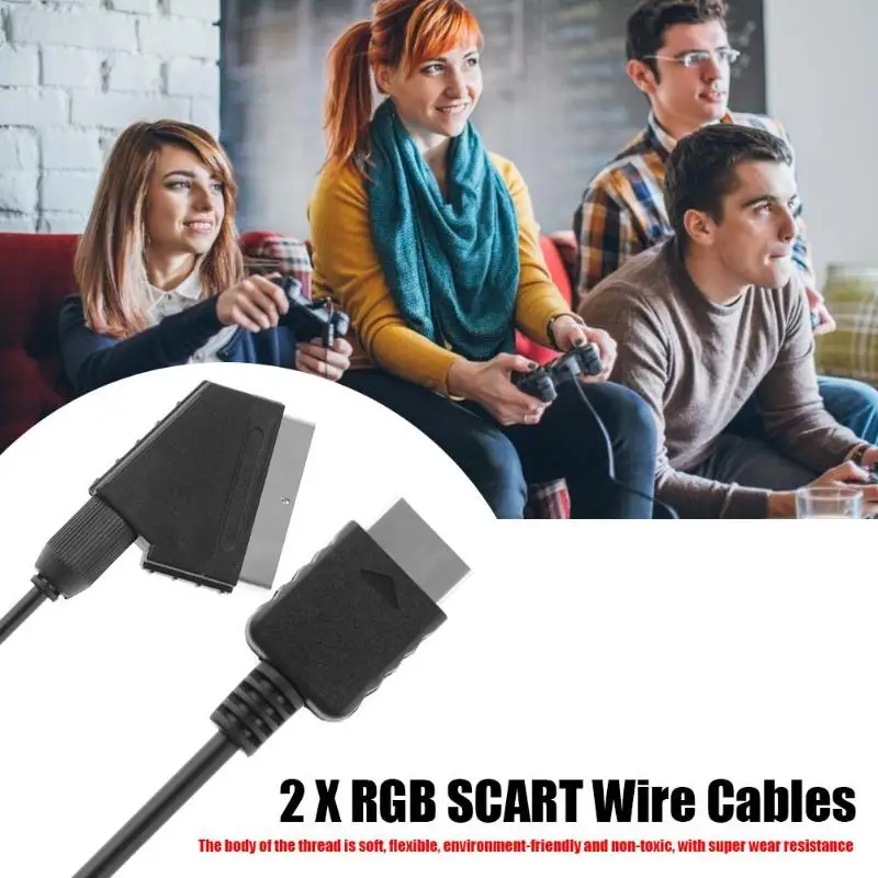 2 шт 1,8 м для PS2 PS3 RGB SCART кабель с ТВ AV сиденье провода кабель для sony Playstation PS2 PS3 игровые консоли