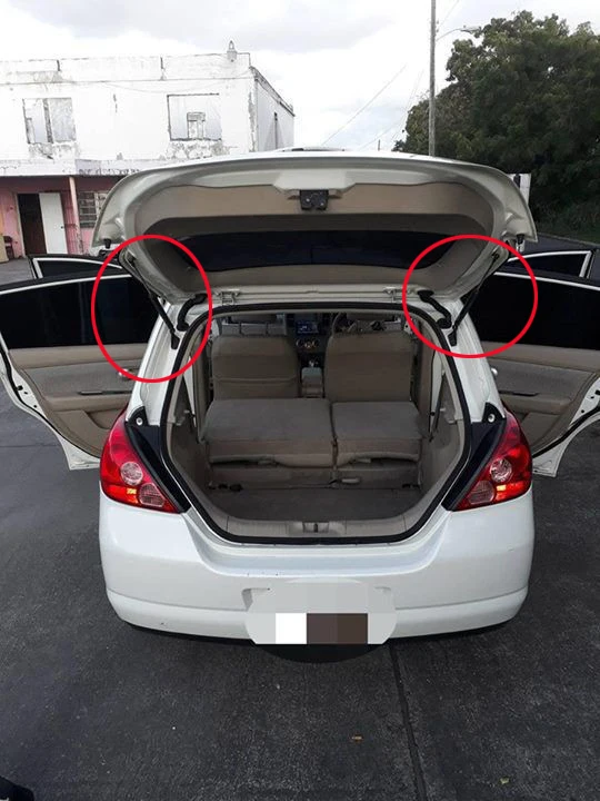 Авто задний Liftgate люк багажника газовые Пружинные стойки Опора Лифт поддержка для Nissan Versa хэтчбек для Nissan Tiida 07-2012 415 мм