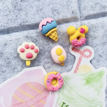 

5pcs Donut Ice Cream Push Pins Cute Thumb Tacks Pin Creative Thumbtacks Felt Cork Board Message Notes Small PushPin Office Nail