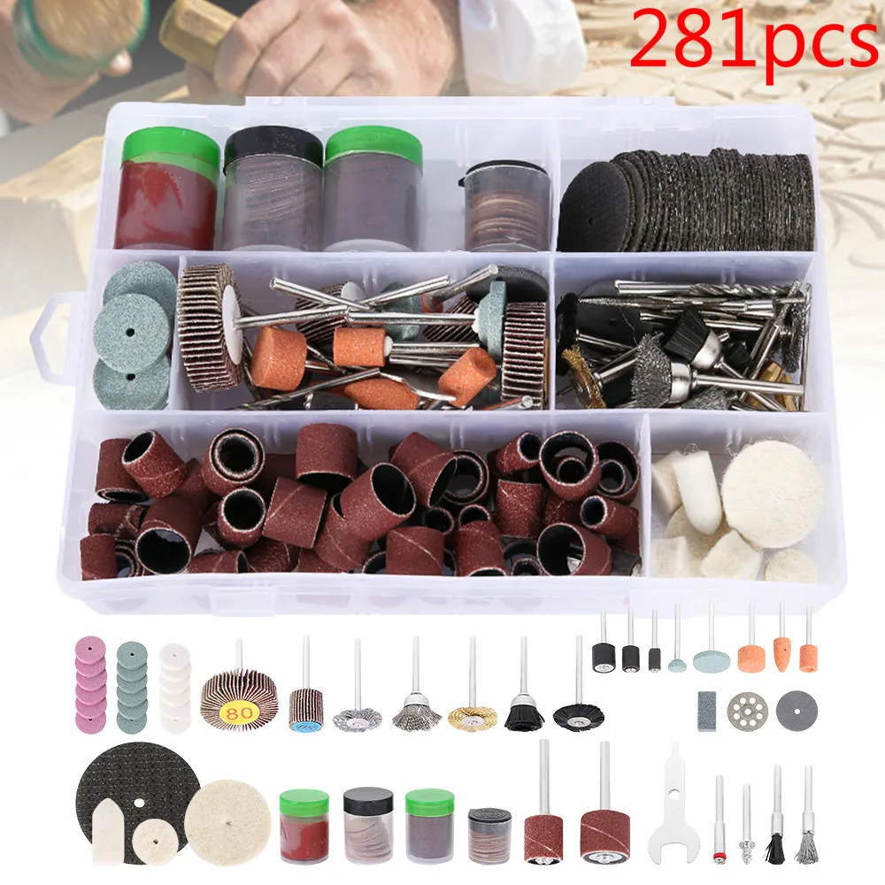 

281pcs Dremel Rotary Power Tool Kit Wood Metal Engraving Electric Rotary Mill Tool Accessory for Dremel Bit Grinding Polishing