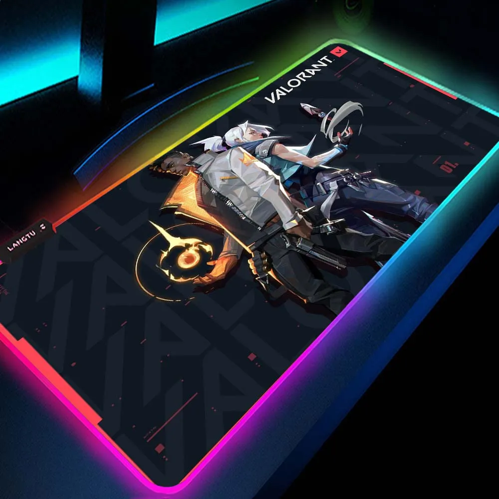 

Valorant Computer Mat Mousepad Xxl Laptop Play Mat Rgb Mouse Pad Led Pad Deco Gaming Backlit Mat Mesa Gamer Desktop Keyboard Pad