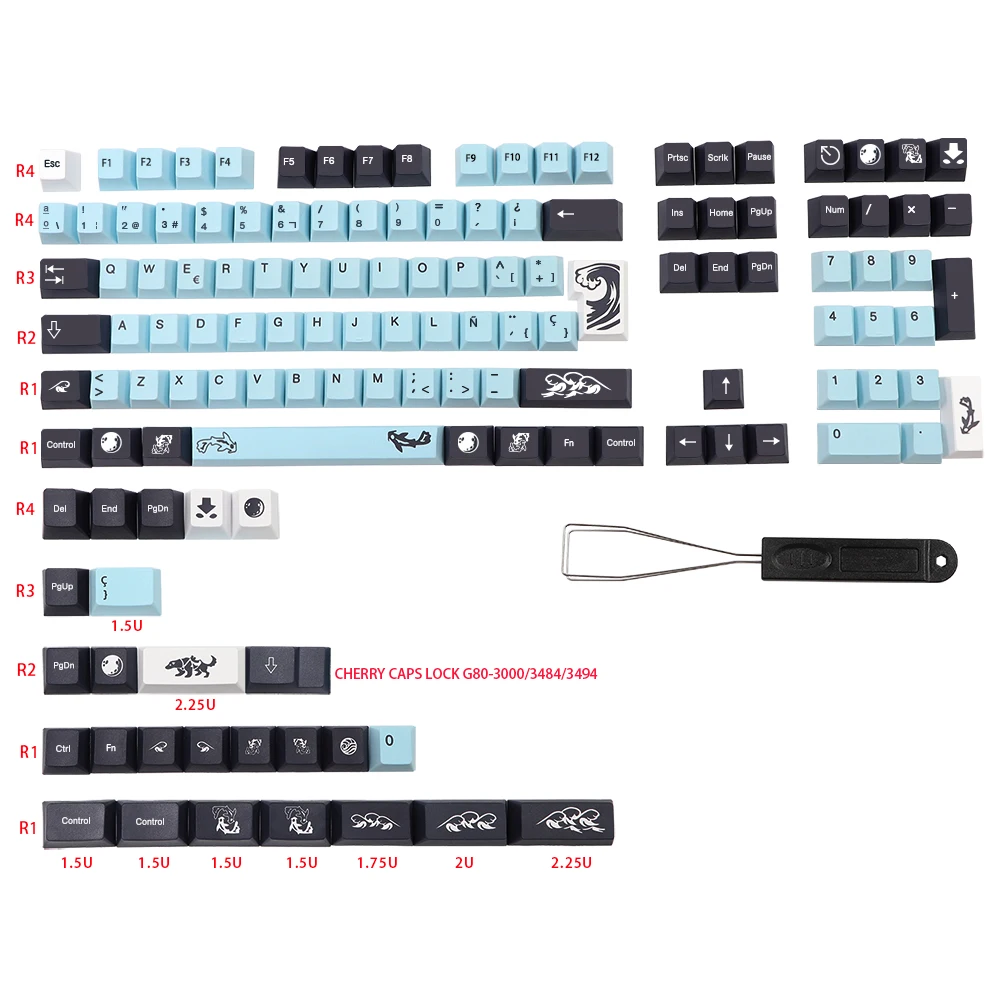Mizu PBT Keycap, Perfil de cereja, Dye