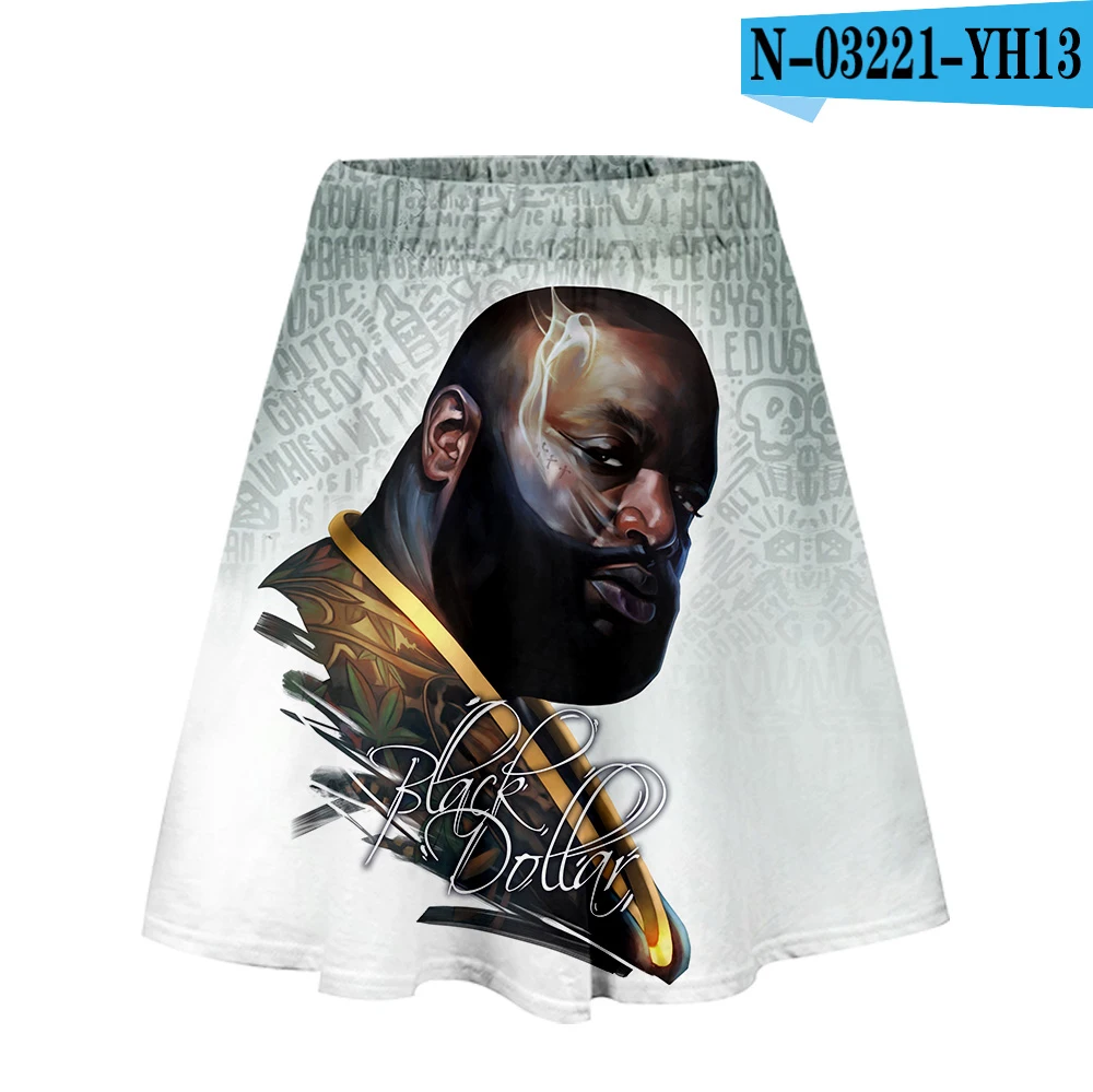 Rick Ross Женская юбка с завышенной талией Осенняя Плиссированная Юбка До Колена, юбка с принтом Rap, модная юбка-стрейч, 1 шт - Цвет: one