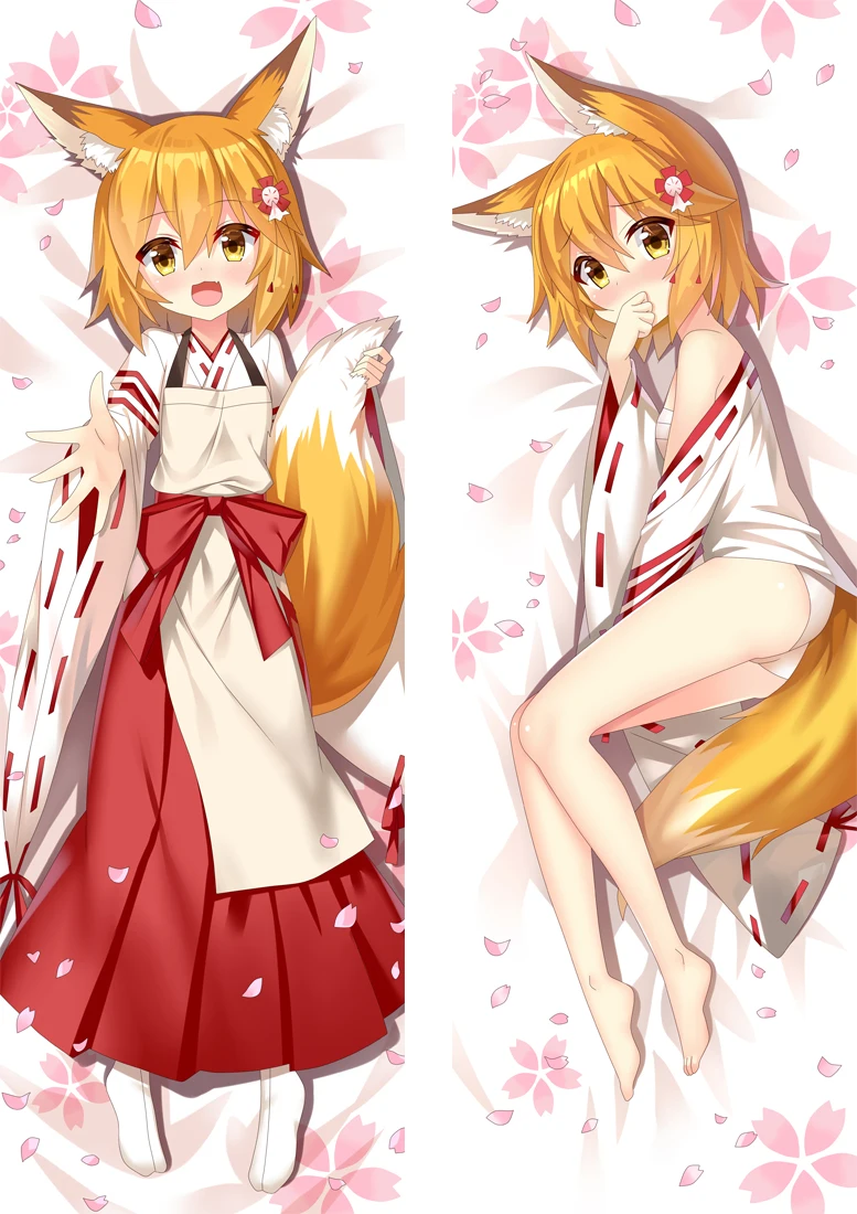 Чехол для подушки Sewayaki Kitsune no Senko san Dakimakura чехол с лисой Широ болстером Yasuko Kouenji