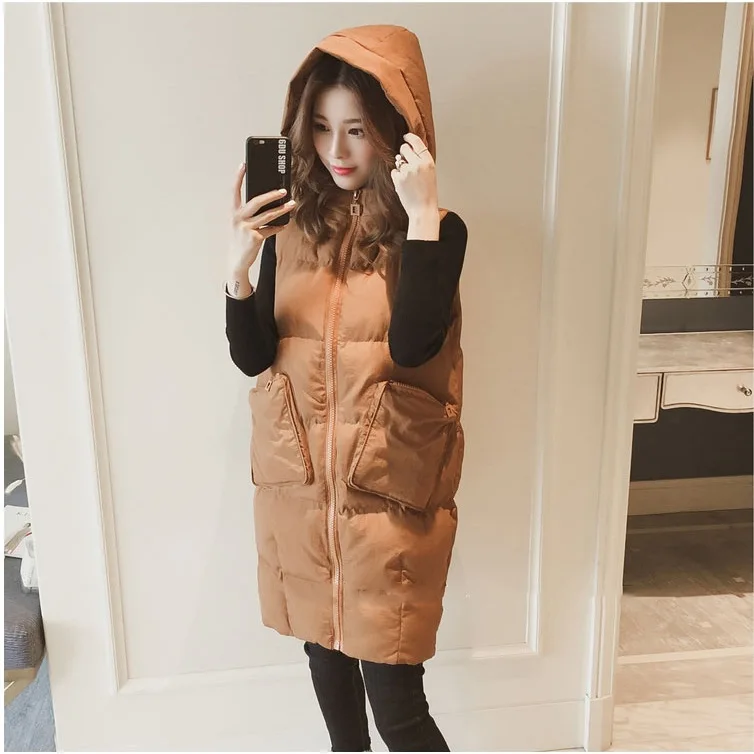 Autumn And Winter Plus-sized WOMEN'S Wadded Jacket Fat Mm Coat Cotton Vest Women's pang niu Mid-length Cotton-padded Clothes 200