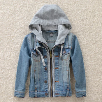 

Fashion Autumn winter Children Denim Jackets Hooded Style Cotton Kids boy and girl denim Coats Clothing For 3-10 Years Outwear